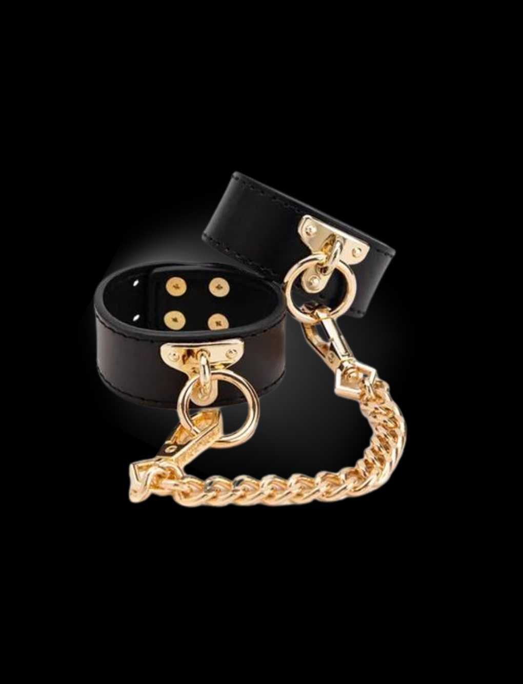 Erotic Handcuffs Secret Kiss – Soft leather, fully adjustable handcuffs with sturdy buckles, available in black.